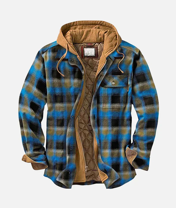 Menswear vest featuring a stylish patchwork check pattern. Ideal for casual fall & spring layering.
