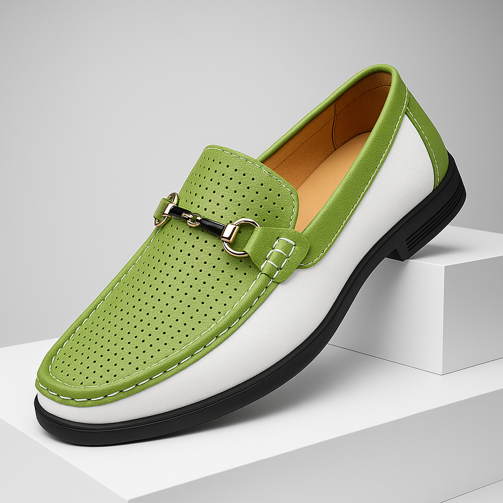 Men's stylish perforated bit loafers, ideal for everyday comfort & modern casual wear.