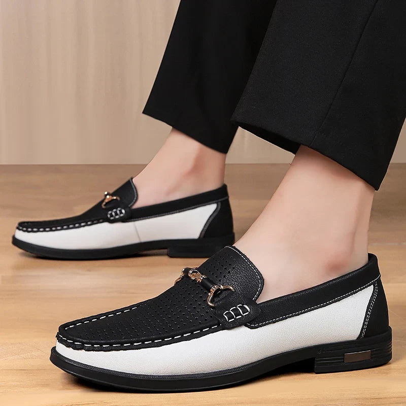 Elegant men's perforated bit loafers, delivering both style and everyday comfort for modern men.