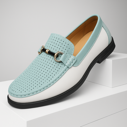 Comfortable men's slip-on bit loafers with elegant perforations, versatile for summer.