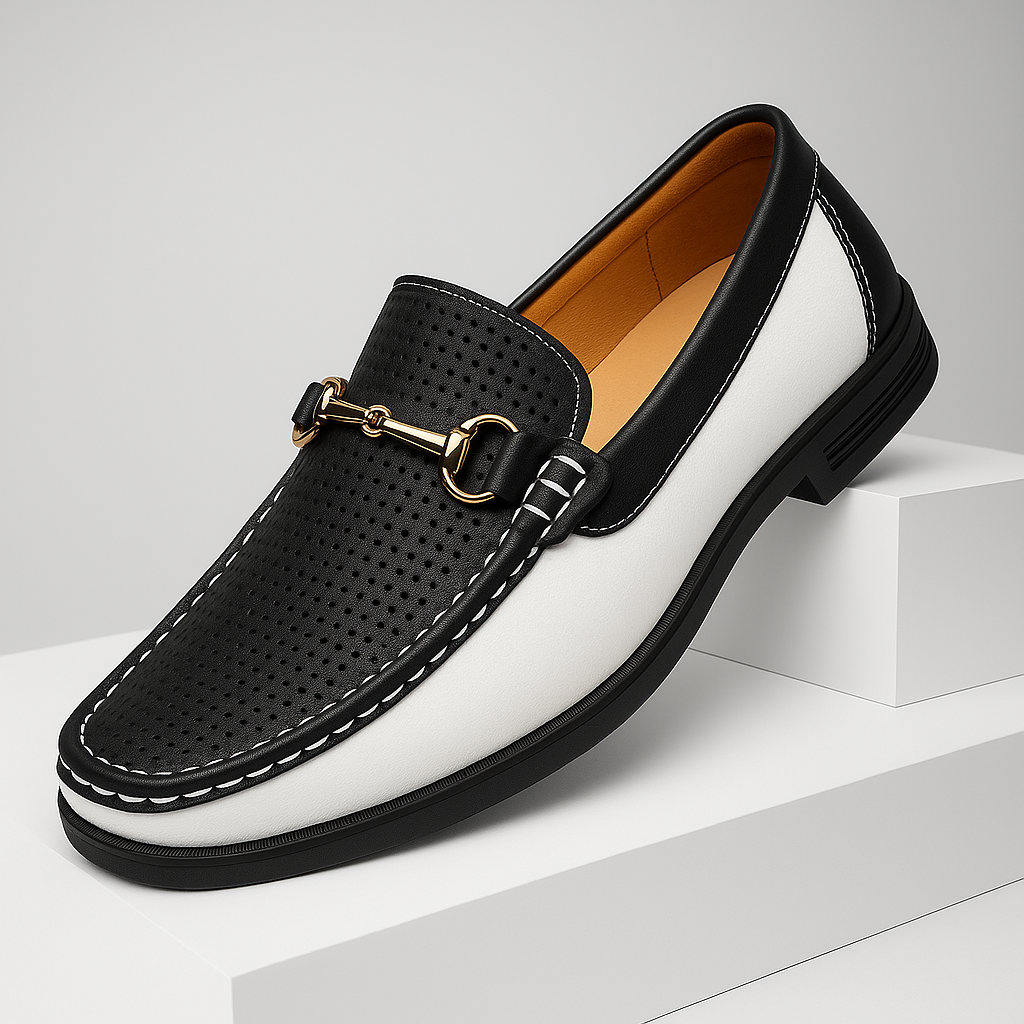 Stylish men's bit loafers, featuring a breathable perforated design for all-day comfort.