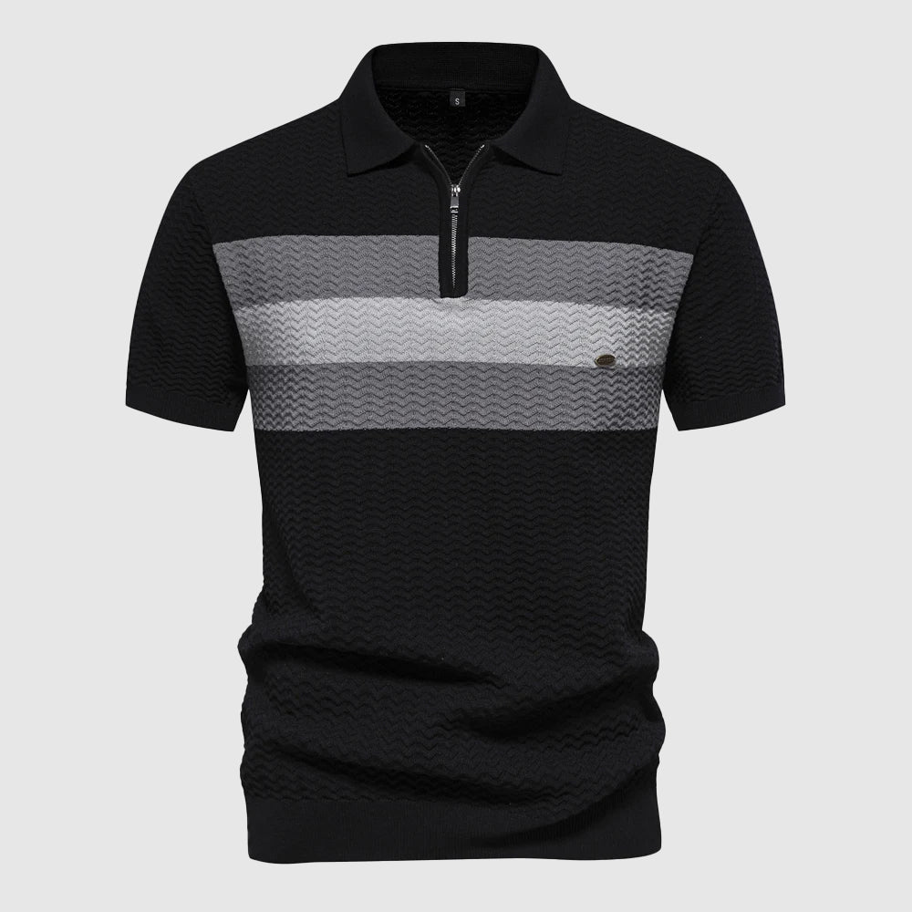 Effortless men's zip polo shirt offering all-day comfort and smart casual style for everyday fashion.