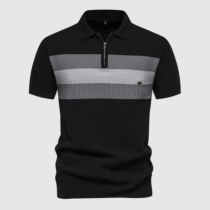 Effortless men's zip polo shirt offering all-day comfort and smart casual style for everyday fashion.