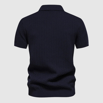 Versatile men's apparel: a modern zip polo shirt designed for stylish looks & ultimate comfort.