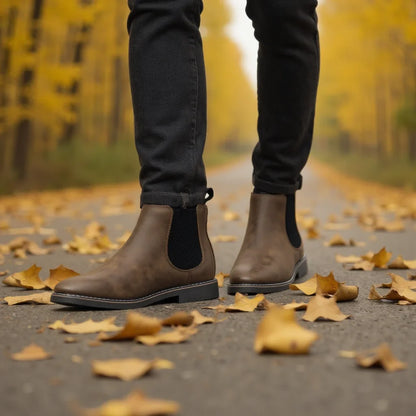 Versatile men's slip-on Chelsea boots suitable for casual, business casual, and stylish dress occasions.
