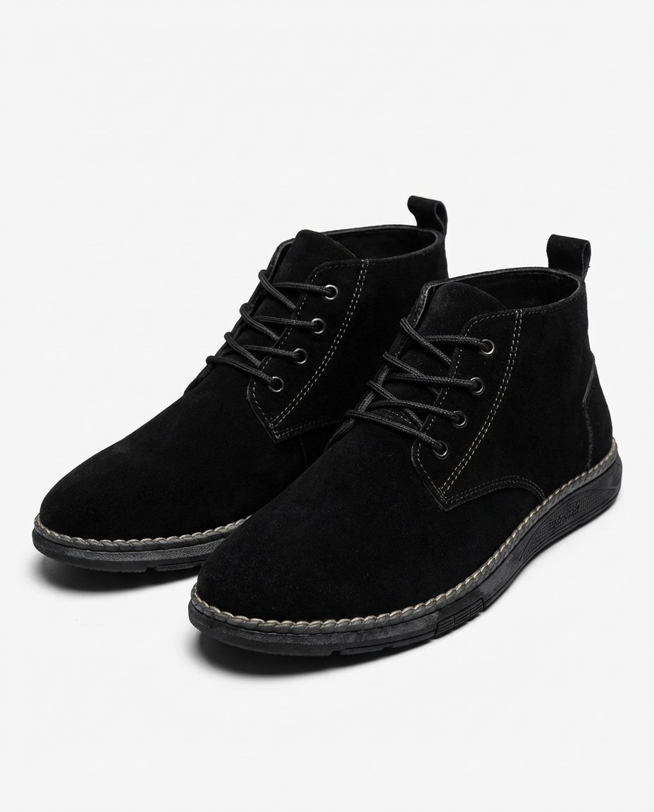 Comfortable men's suede leather Roam boots, perfect everyday lace-up style for casual and work environments.