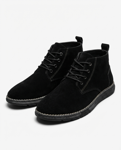 Comfortable men's suede leather Roam boots, perfect everyday lace-up style for casual and work environments.