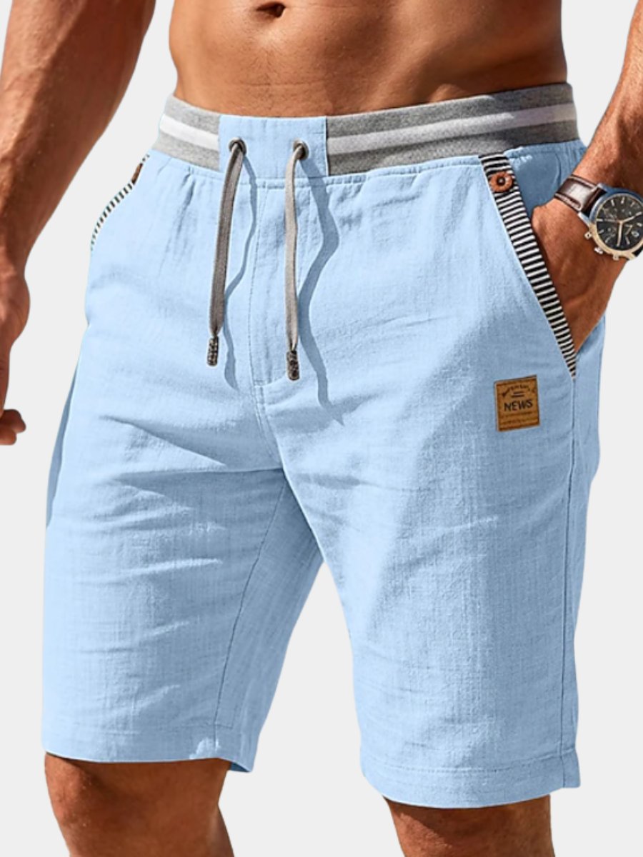Men's summer drawstring shorts in a relaxed fit, perfect for casual wear & vacation comfort.