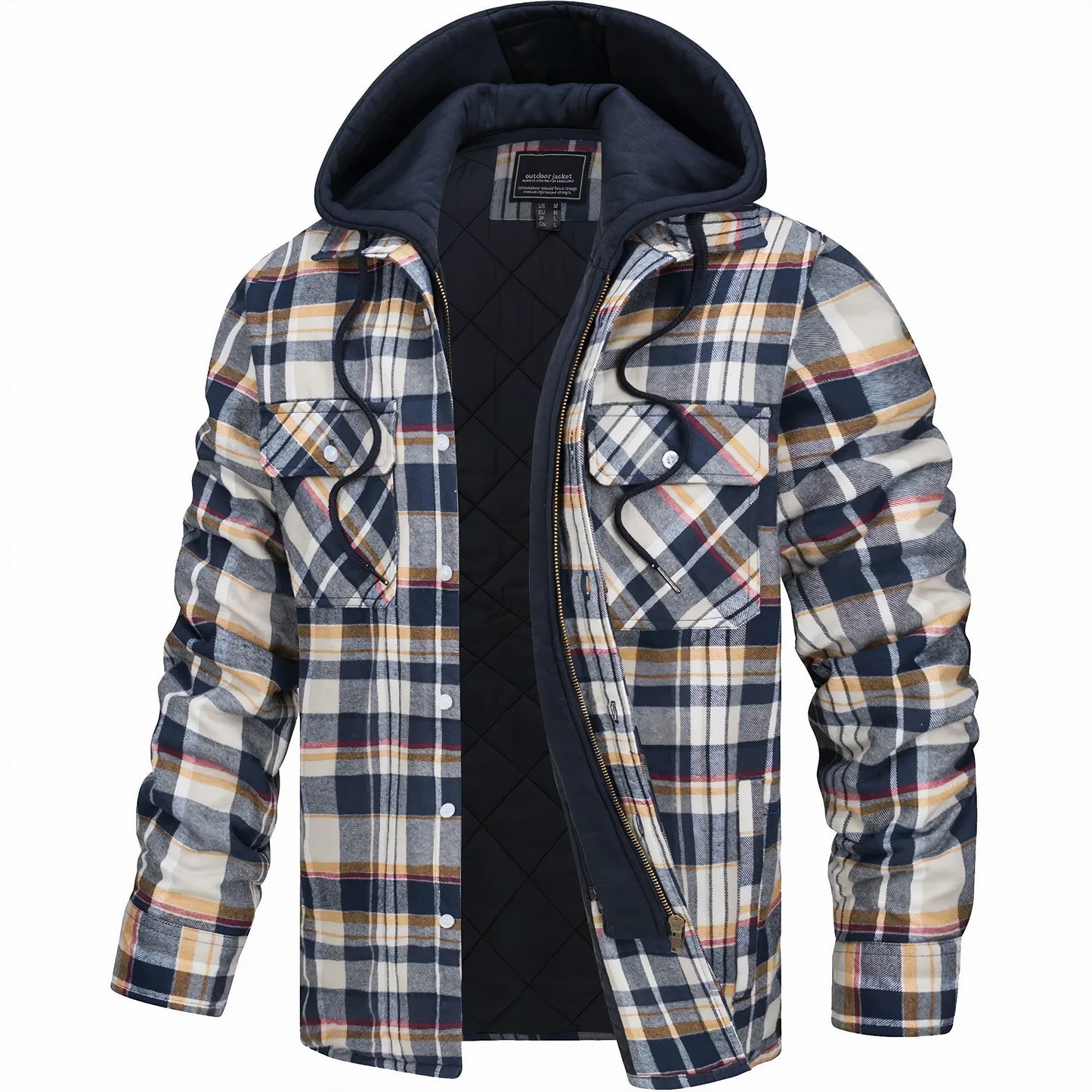 Men's Summit Plaid Jacket, a warm & stylish winter coat for cold weather. Perfect casual fall outerwear.