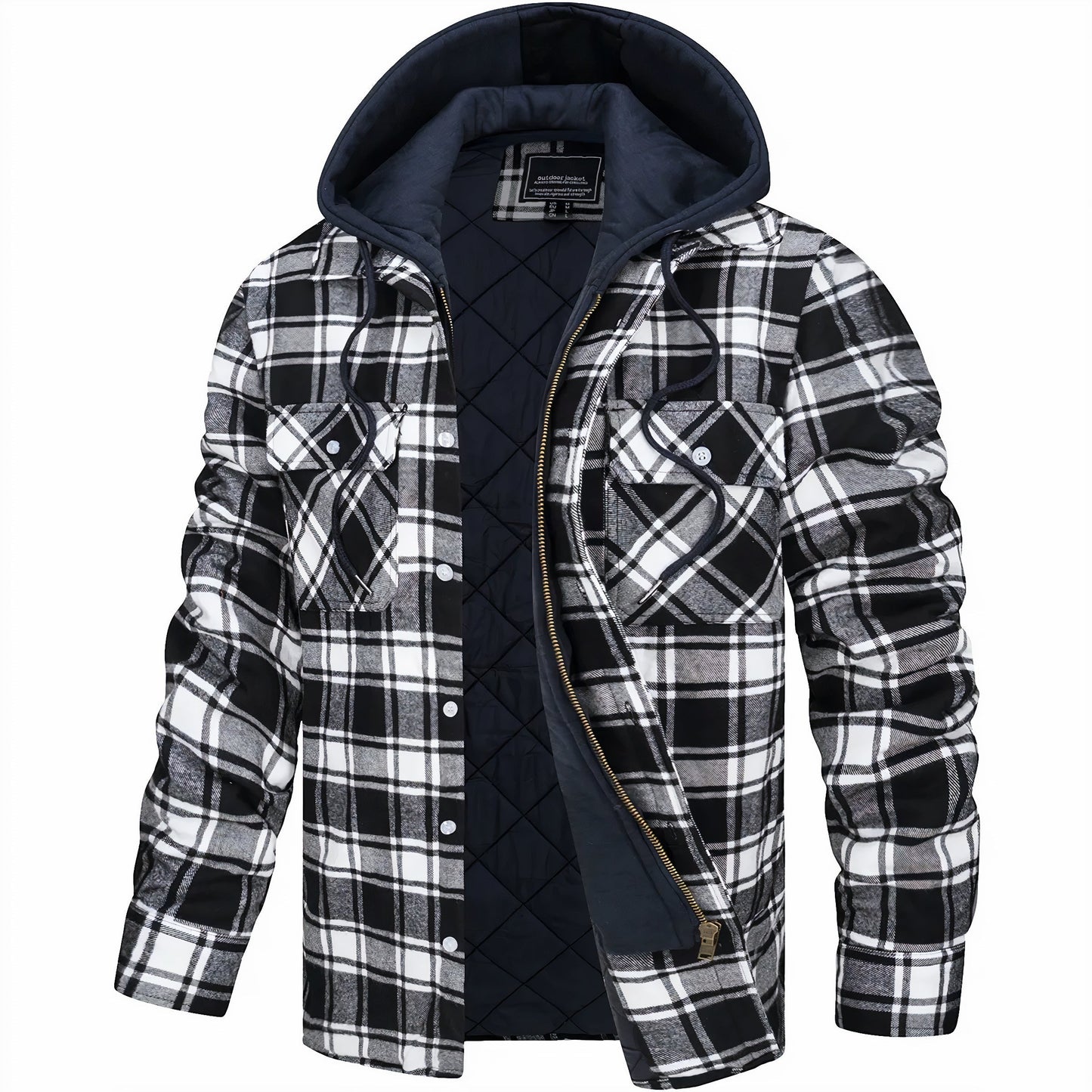 Stylish men's plaid jacket, a versatile fall & winter coat for cold weather, perfect for men's fashion.