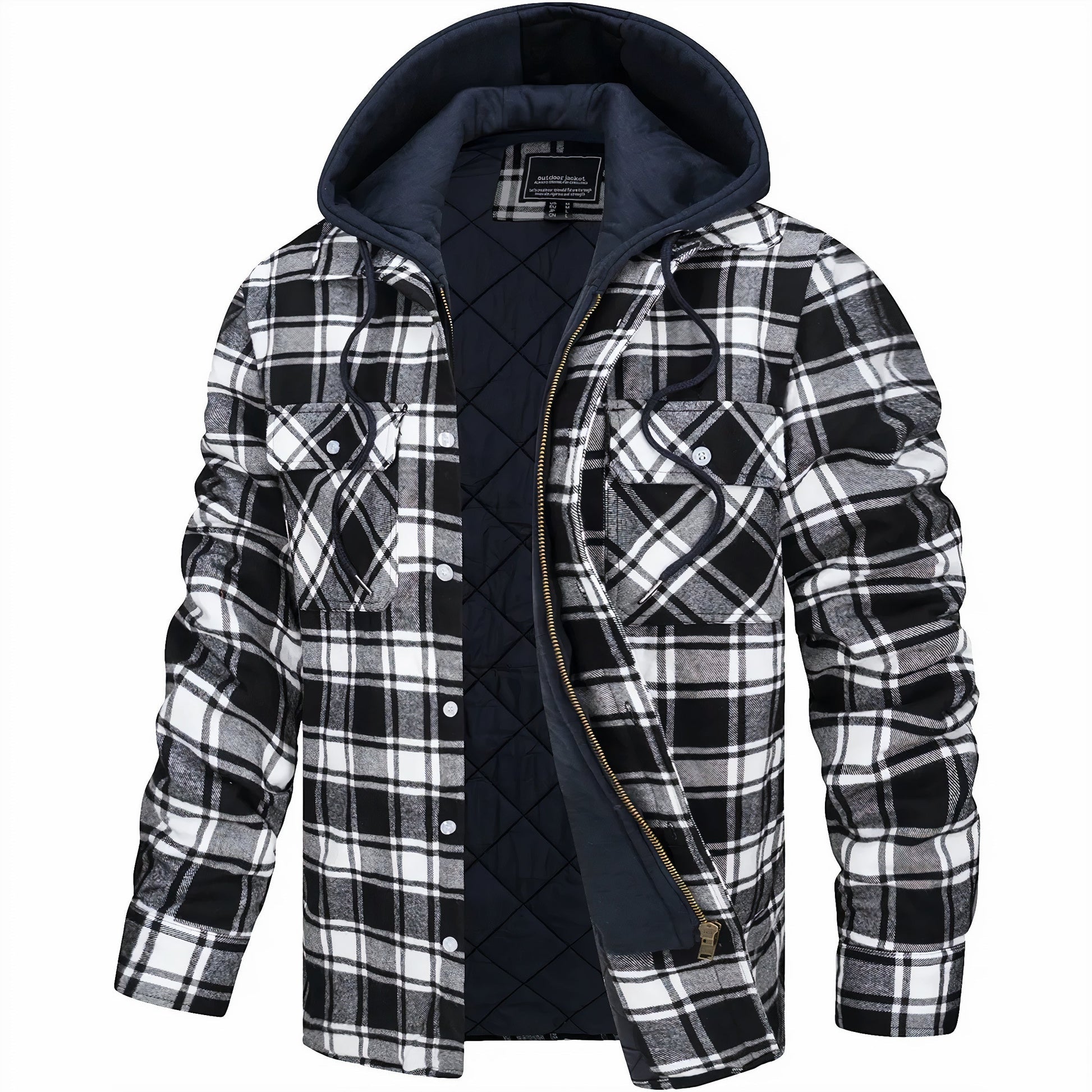 Stylish men's plaid jacket, a versatile fall & winter coat for cold weather, perfect for men's fashion.