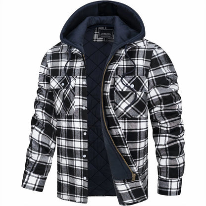 Stylish men's plaid jacket, a versatile fall & winter coat for cold weather, perfect for men's fashion.