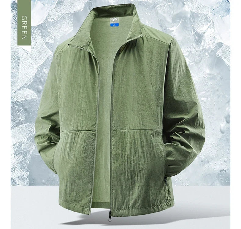 Versatile men's outdoor activewear jacket, sun protective & lightweight for multi-sport use.