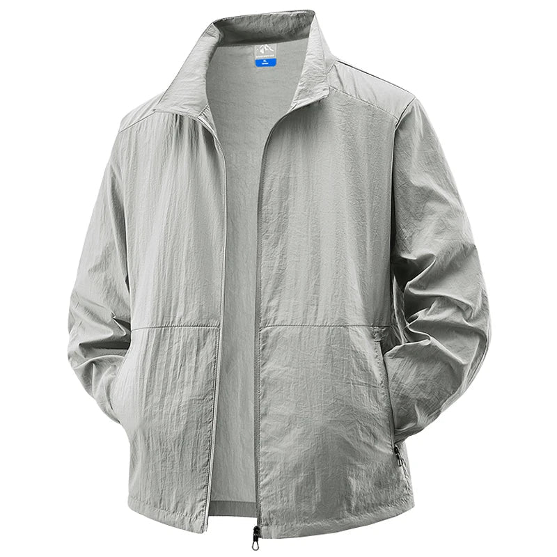 Activewear men's sports jacket, wind-resistant and breathable for outdoor adventures.