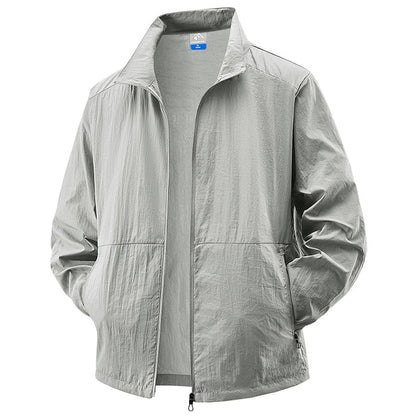 Activewear men's sports jacket, wind-resistant and breathable for outdoor adventures.