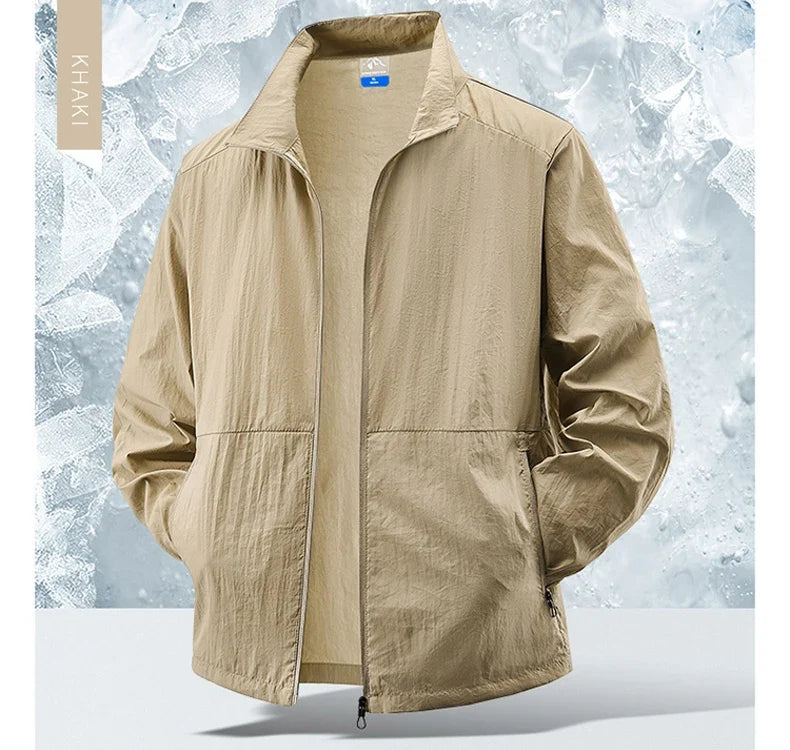 Men's quick-dry sports jacket, breathable and lightweight, ideal for outdoor cycling.