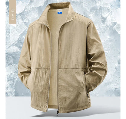 Men's quick-dry sports jacket, breathable and lightweight, ideal for outdoor cycling.