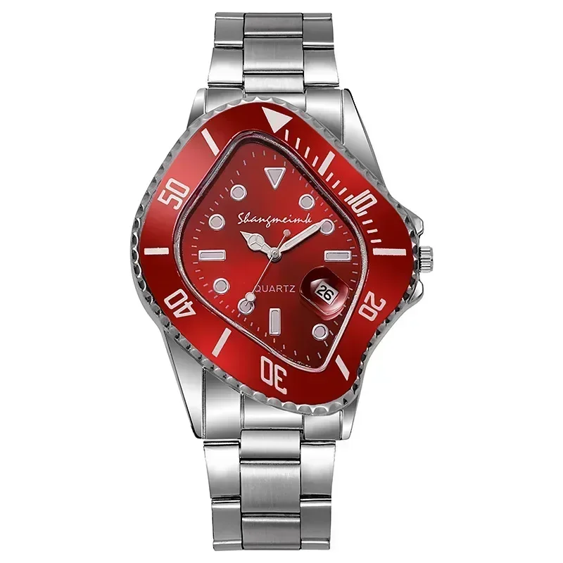 Men's fashion watch, surreal and artistic with a timewarp design, high-quality stainless steel timepiece.