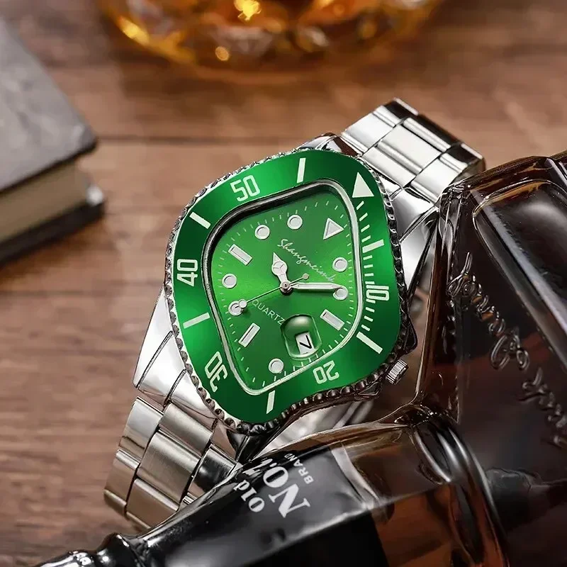 Men's stainless steel watch, a surreal and artistic timepiece with a distinct timewarp design.