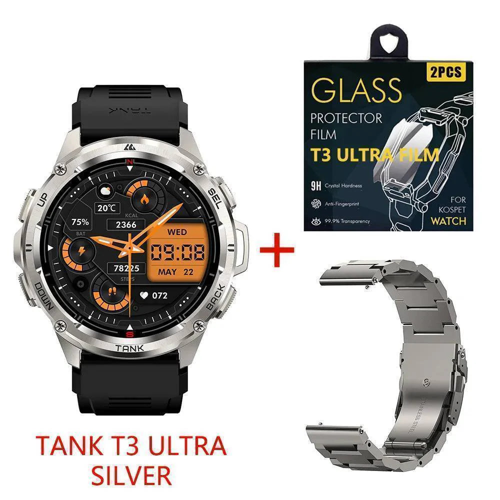Men's T3 Ultra GPS Smartwatch displaying a map, perfect for outdoor navigation and tracking