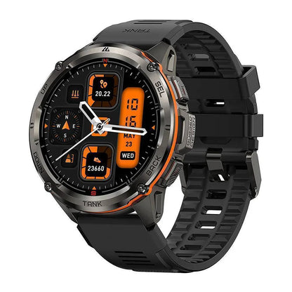 Overhead shot of T3 Ultra GPS Smartwatch next to hiking gear, ready for adventure