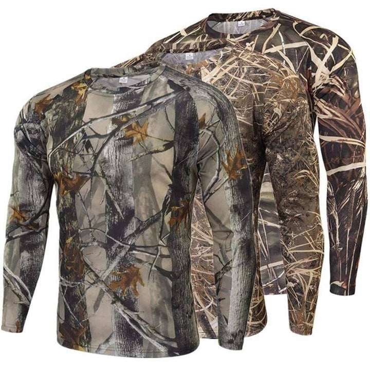 Men's tactical camouflage long sleeve combat shirt for hiking & outdoor activities