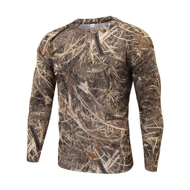Men's hiking & hunting long sleeve shirt, tactical camouflage, durable fabric