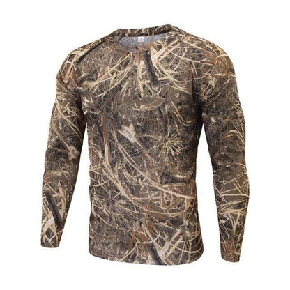 Men's hiking & hunting long sleeve shirt, tactical camouflage, durable fabric