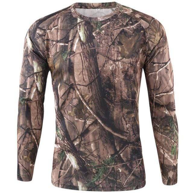 Durable men's camouflage long sleeve shirt with Cordura for hunting & combat