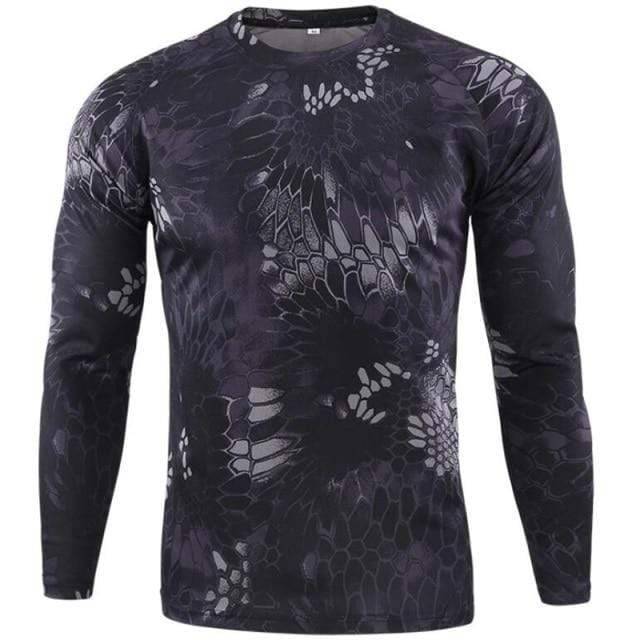 Durable combat long sleeve shirt for men, camouflage pattern, with Cordura
