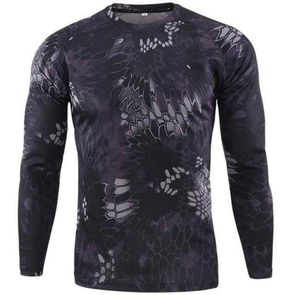 Durable combat long sleeve shirt for men, camouflage pattern, with Cordura