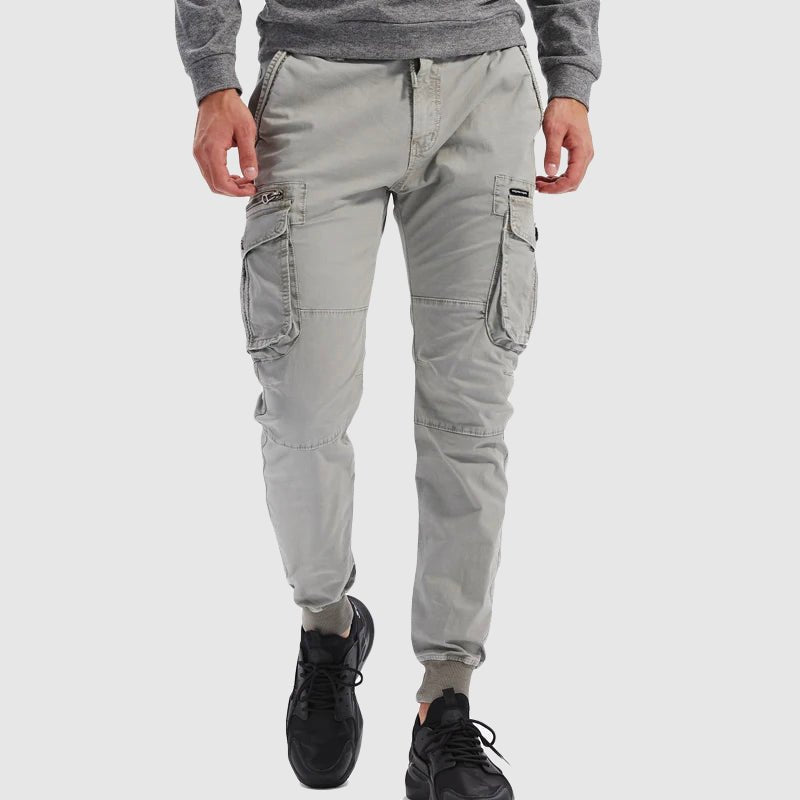 Stylish men's cargo pants, combining fashion with practical utility pockets for active men.