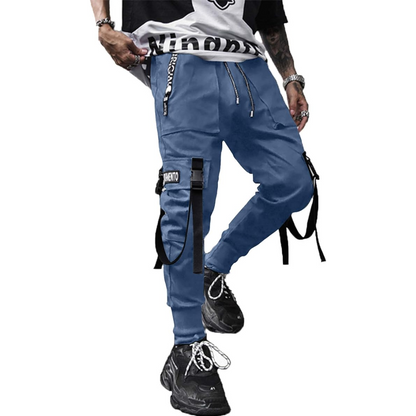 Versatile men's multi-pocket tactical pants, perfect for streetwear, athletic activities & urban style.