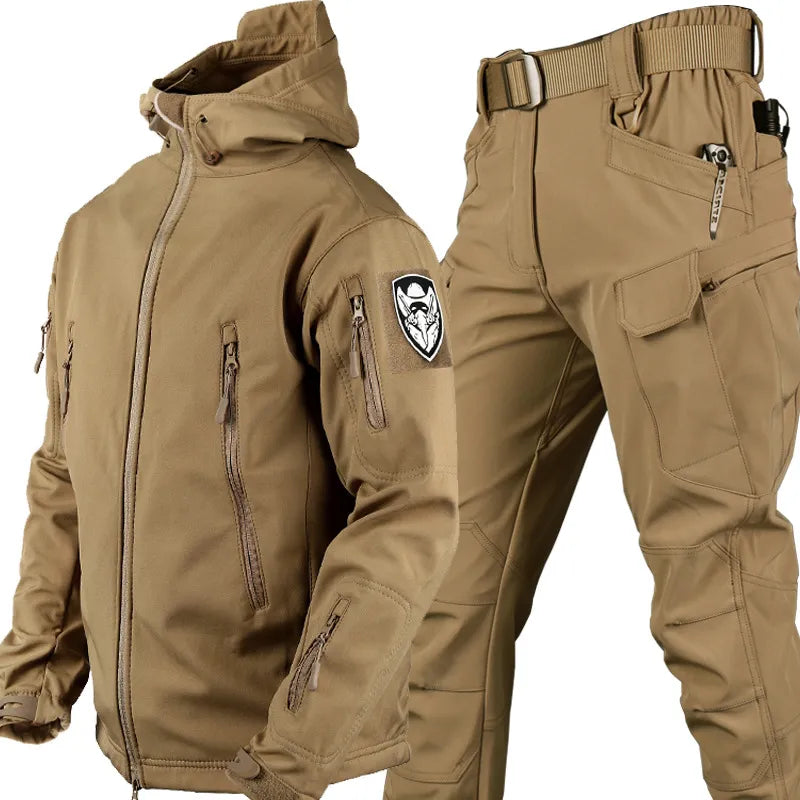 Mens waterproof tactical jacket, perfect for outdoor hiking & activewear. Durable & windproof adventure gear.