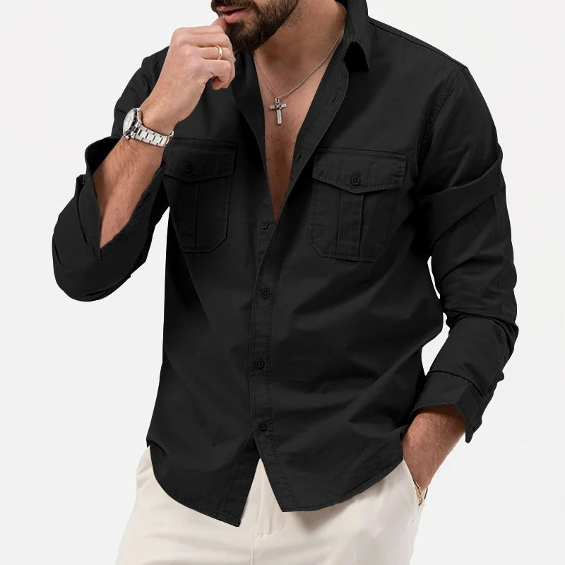 Look sharp in this men's tailored fit Bedford Ironclad shirt. Durable long sleeve button-up for any day.