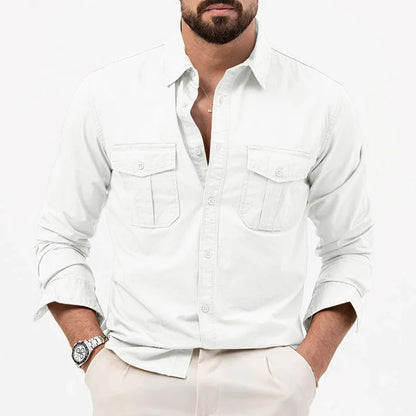 Comfortable men's tailored long sleeve shirt. Easy care Ironclad button-up that’s fade resistant.