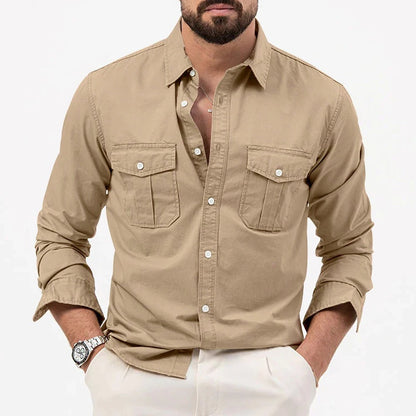 Tailored fit men's Bedford Ironclad shirt. Long sleeve button-up for a sharp, professional look.