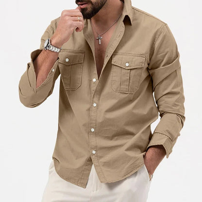 Durable & fade resistant men's Ironclad shirt. Easy care tailored fit long sleeve button-up.