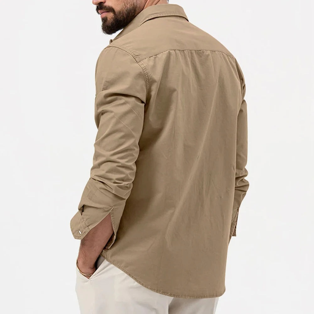 Stylish men's casual long sleeve shirt. Tailored fit Bedford Ironclad button-up for everyday wear.