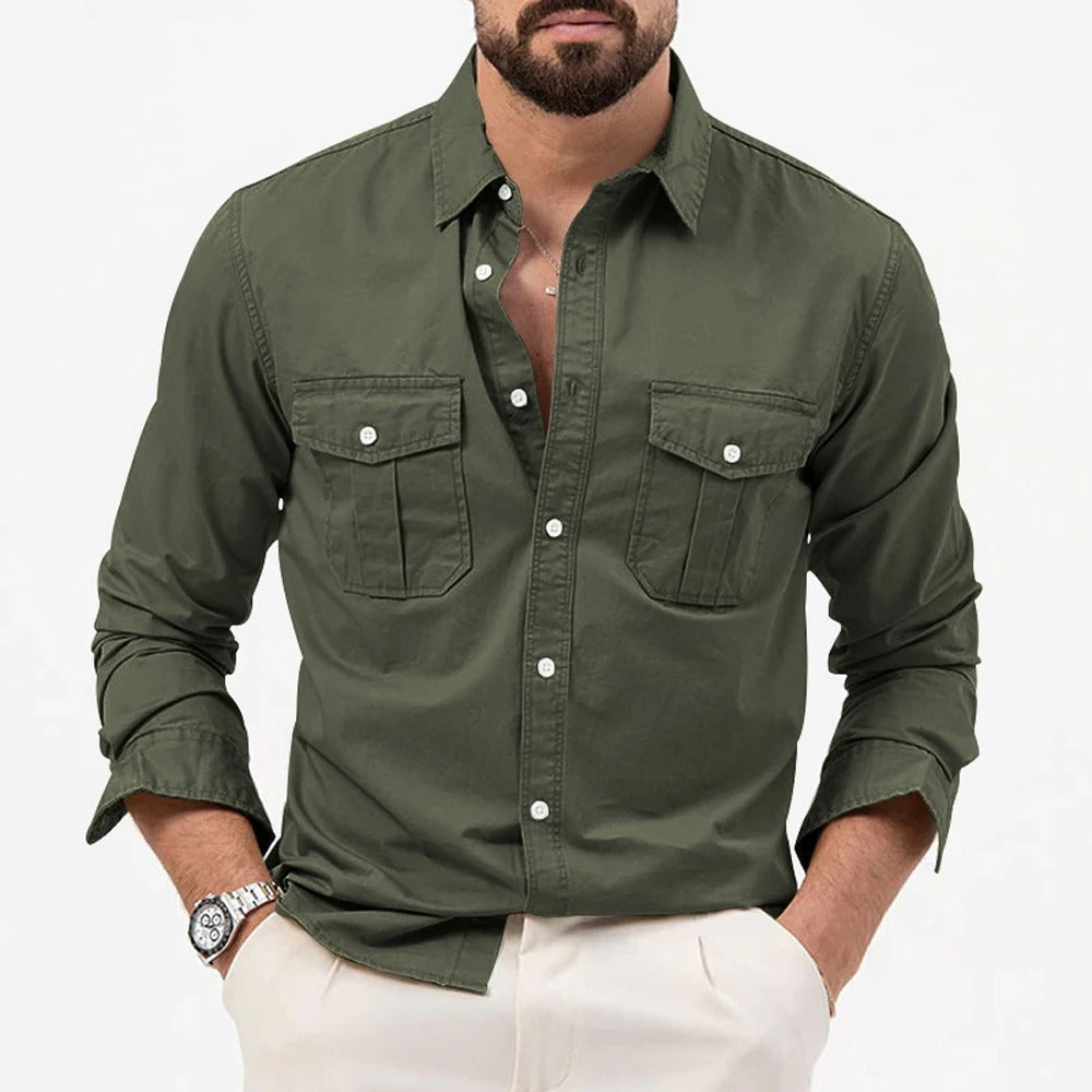 Professional men's tailored fit long sleeve shirt. Bedford Ironclad button-up for business & office.