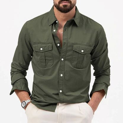 Professional men's tailored fit long sleeve shirt. Bedford Ironclad button-up for business & office.