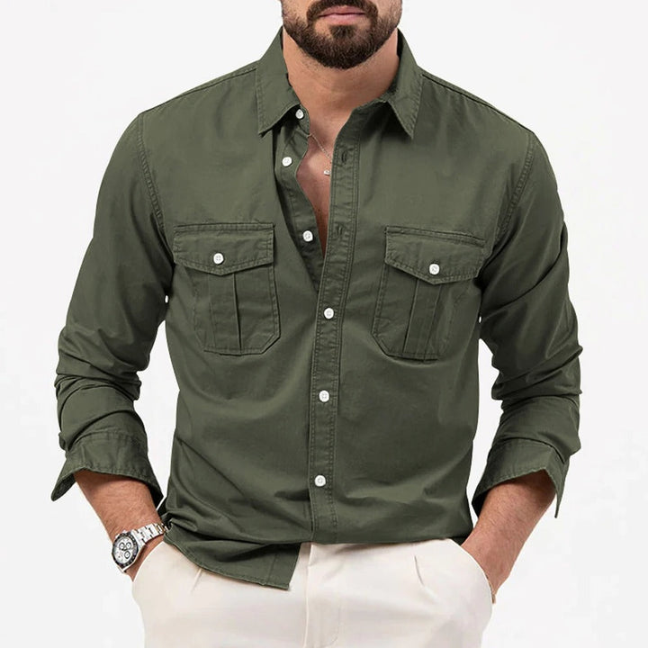 Professional men's tailored fit long sleeve shirt. Bedford Ironclad button-up for business & office.