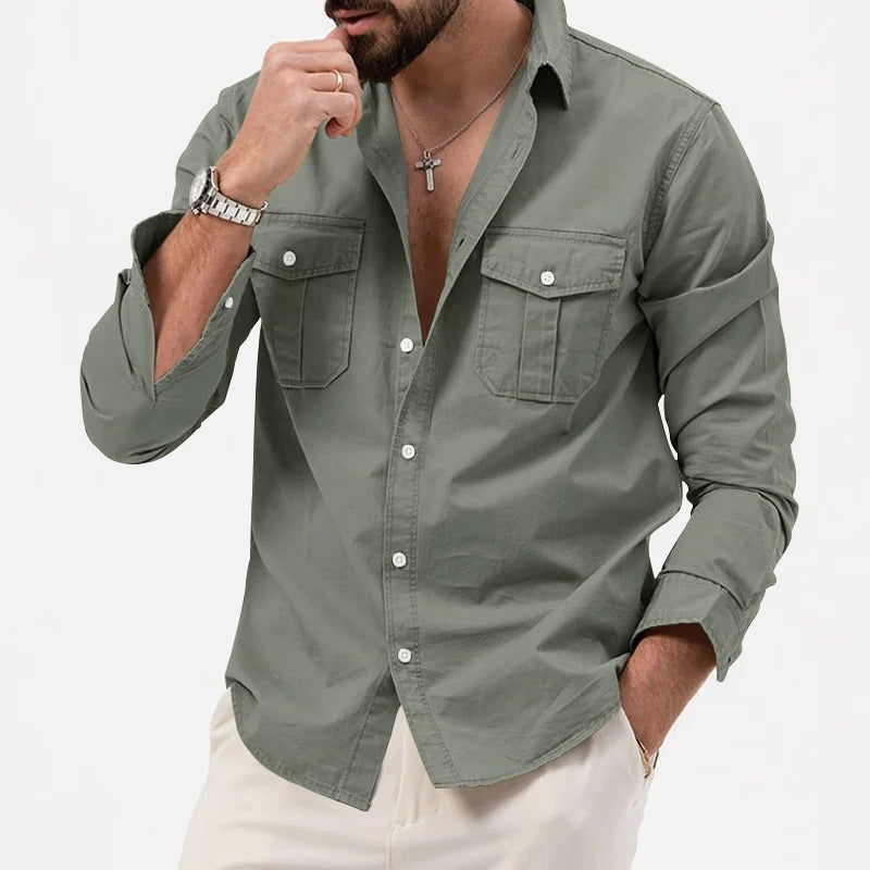 Men's tailored fit professional shirt, Ironclad for lasting wear. Easy care, fade resistant long sleeve.