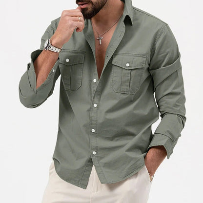 Men's tailored fit professional shirt, Ironclad for lasting wear. Easy care, fade resistant long sleeve.