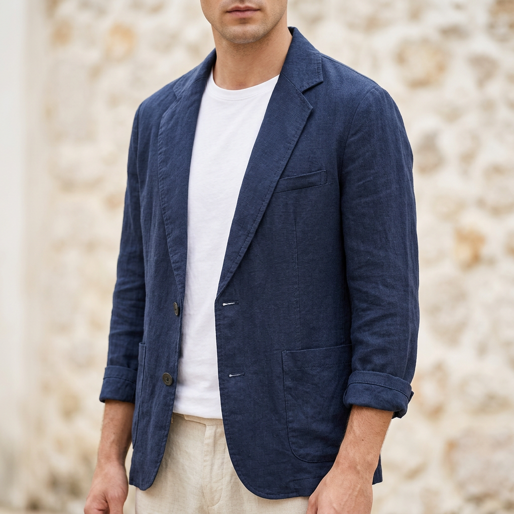 New arrival: Men's tailored blazer, a modern button jacket for smart casual to formal wear. Effortless style.