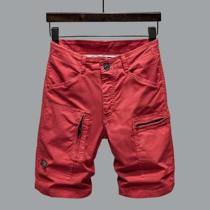 Classic men's tailored cargo shorts, perfect for casual outings. Breathable fabric for comfortable summer fashion.