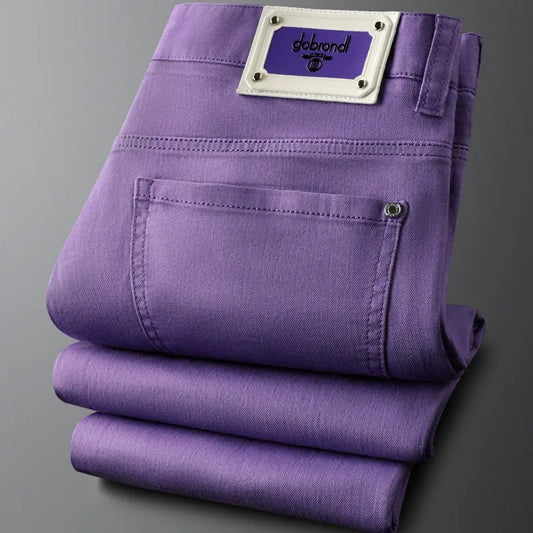Men's tailored cotton trousers, classic fit, perfect for smart casual or business casual wear.