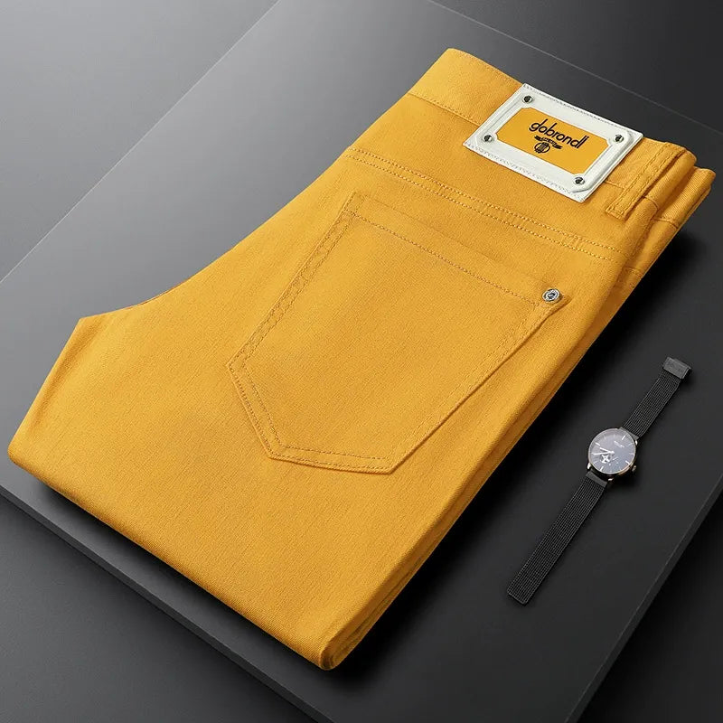 Smart casual men's tailored cotton trousers, perfect for office or events.