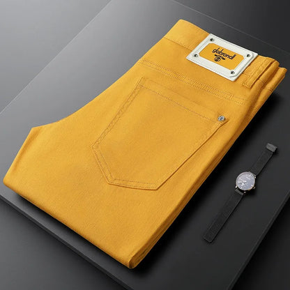 Smart casual men's tailored cotton trousers, perfect for office or events.