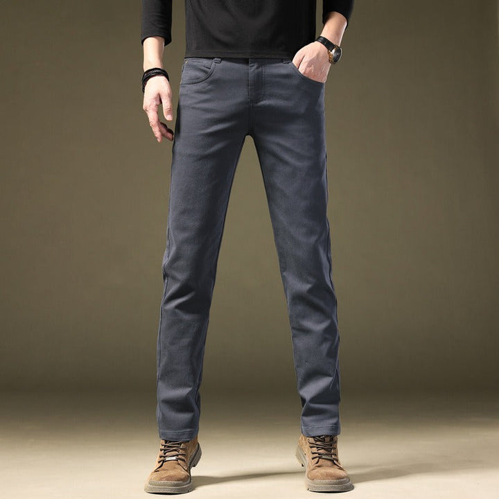 High-quality men's tailored cotton pants, featuring a modern fit and premium fabric for refined fashion.